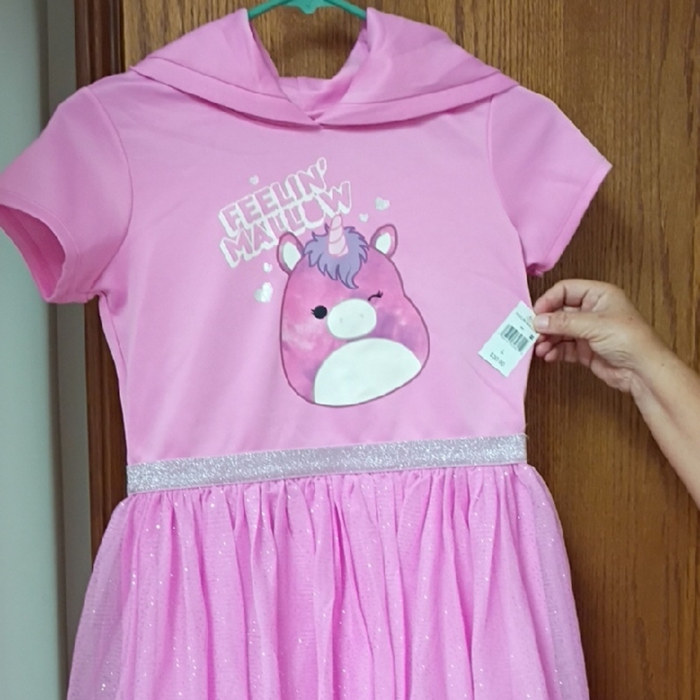 Squishmallows Pink Pleated Sundress with Cowl Neck